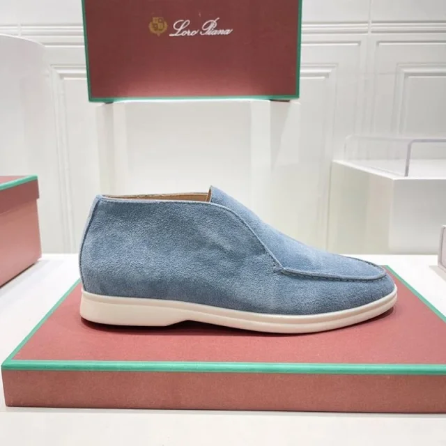 Loro Piana Leather Shoes Open Walk suede ankle loafers product detail image 2