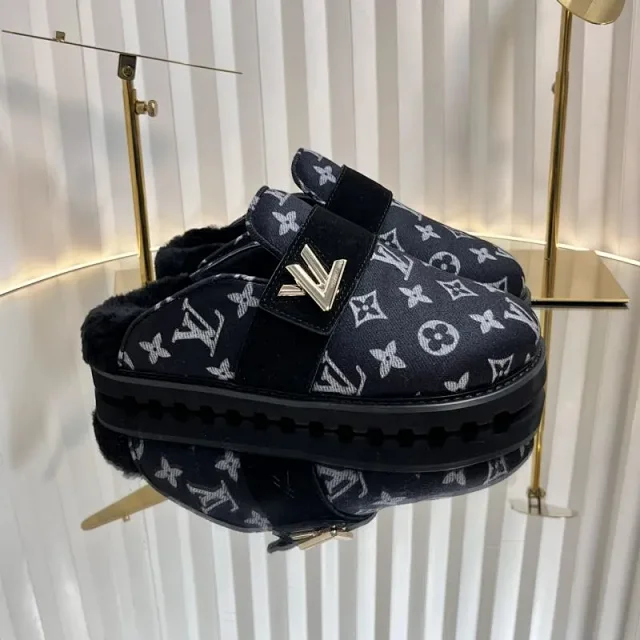 Louis Vuitton Slippers Fur-Lined Monogram Platform product detail image 2
