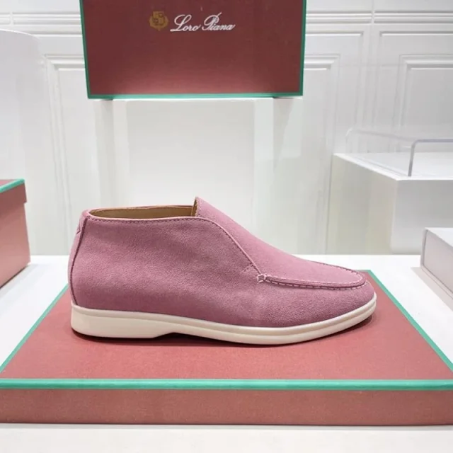 Loro Piana Leather Shoes Open Walk suede ankle loafers product detail image 5