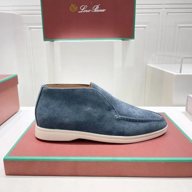Loro Piana Leather Shoes Open Walk suede ankle loafers product detail image 4