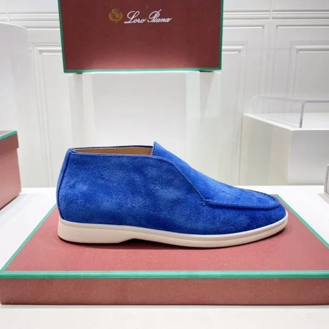 Loro Piana Leather Shoes Open Walk suede ankle loafers product detail image 3