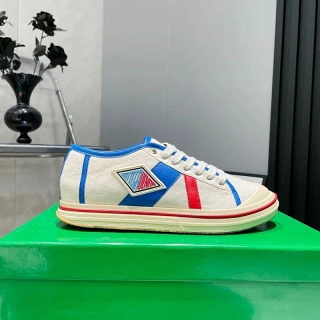 Unbranded Sneakers Low-Top Canvas Lace-Up with Contrast Stripes product detail image 1