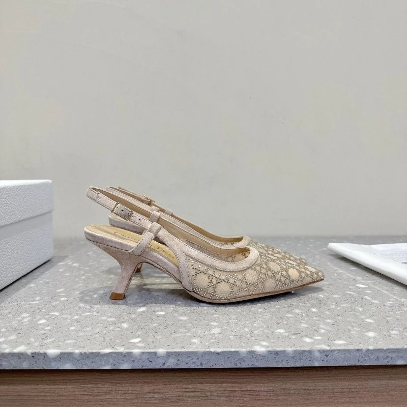 Unbranded High Heels Rhinestone Mesh Pointed-Toe Kitten — 4