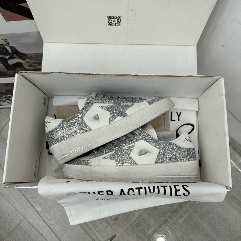 Staroan Glitter White Casual Sneakers