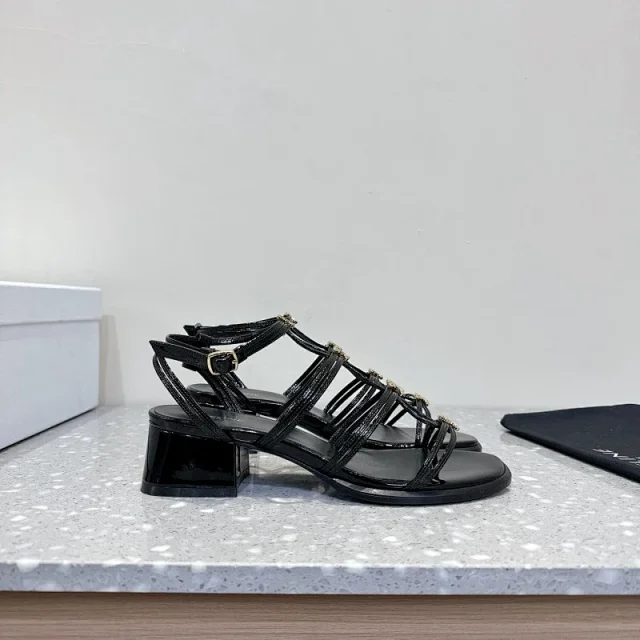 Unbranded Sandals Strappy ankle-buckle block-heel product detail image 2