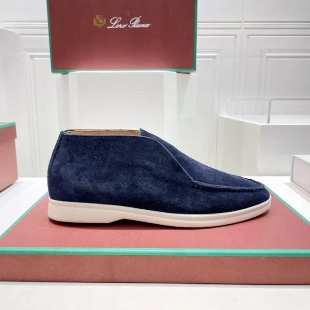Loro Piana Leather Shoes Open Walk suede ankle loafers product detail image 1