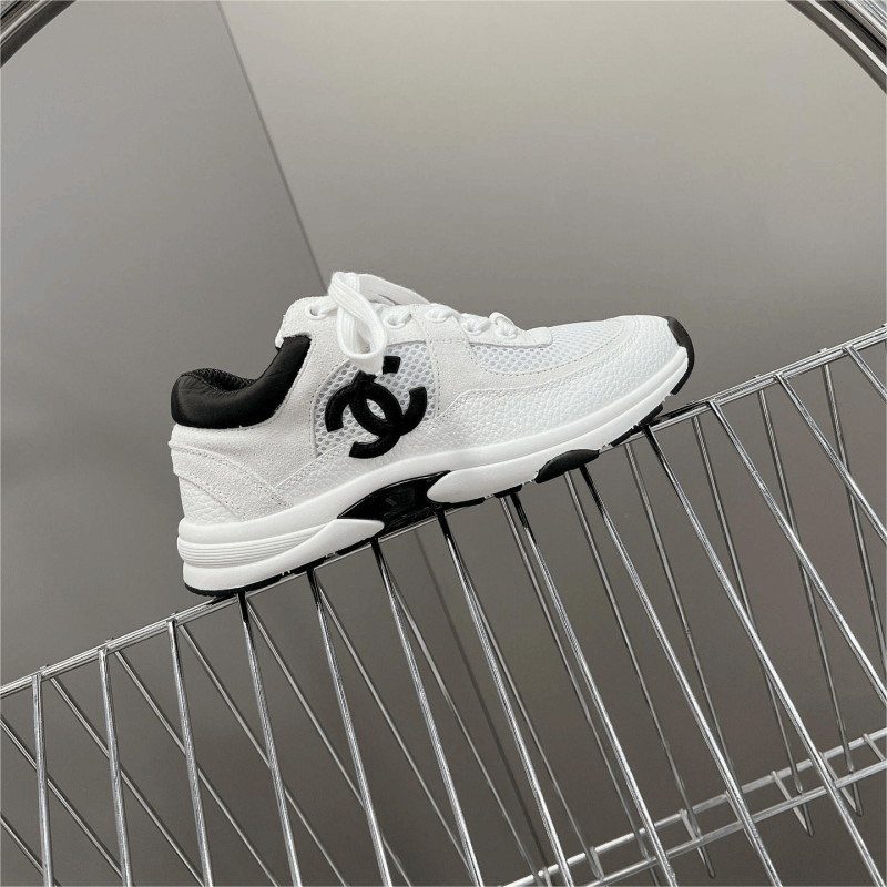 Chanel Sport Sneaker White Black Logo Fashion Shoes