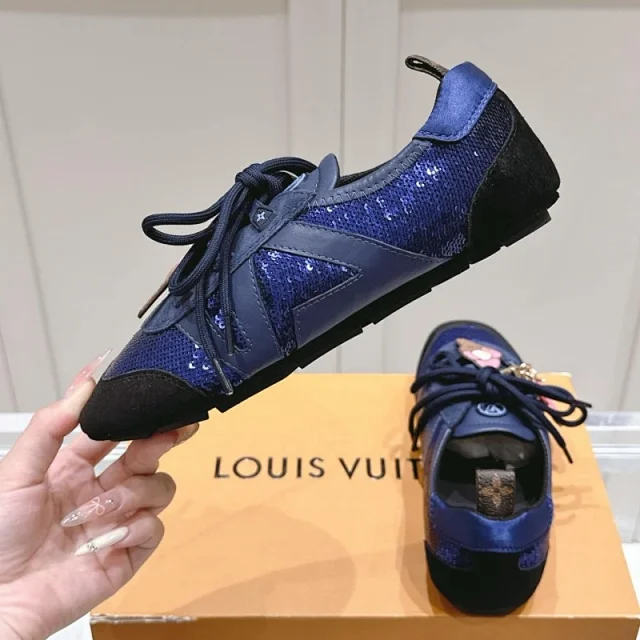 Louis Vuitton Sneakers Sneakerina ballet with ribbon laces and pearl embellishment product detail image 8