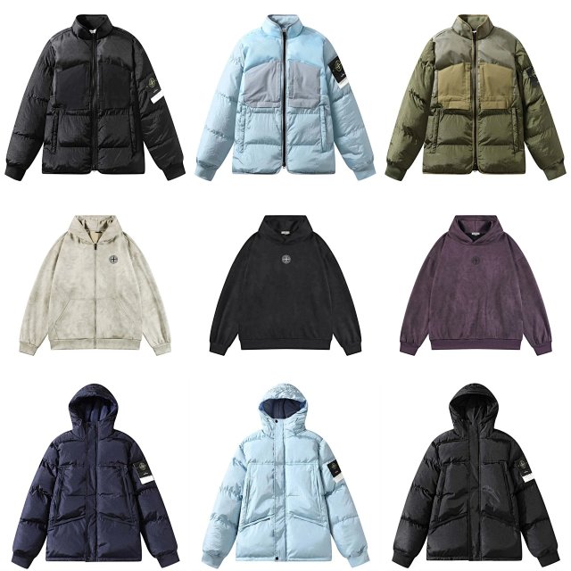 Stone Island Crinkle Reps Down Puffer Jacket Black Coat Medium: seller detail photo 1