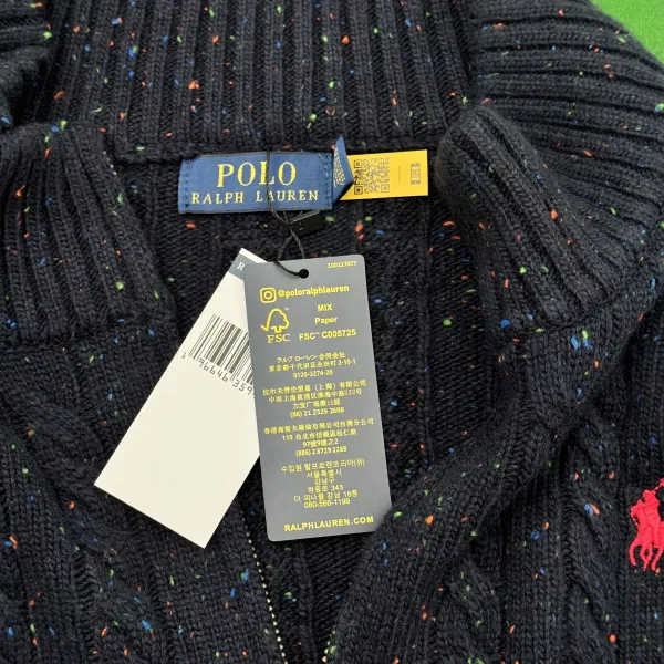 Ralph Lauren Polo Knit Zip-Up Sweater Beige - 15