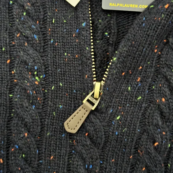 Ralph Lauren Polo Knit Zip-Up Sweater Beige - 16