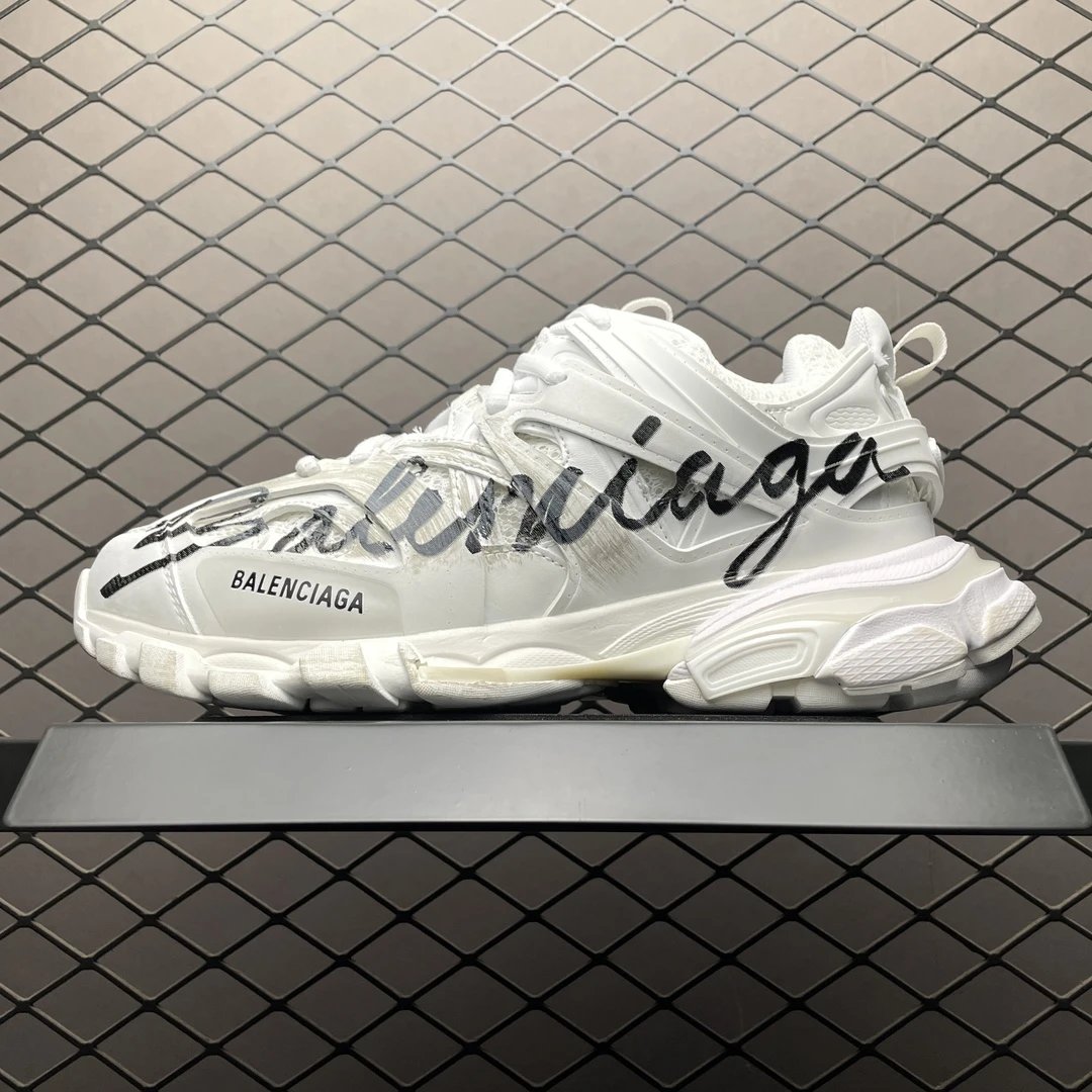 Balenciaga White Track Mesh Rubber Chunky Sneakers Shoes