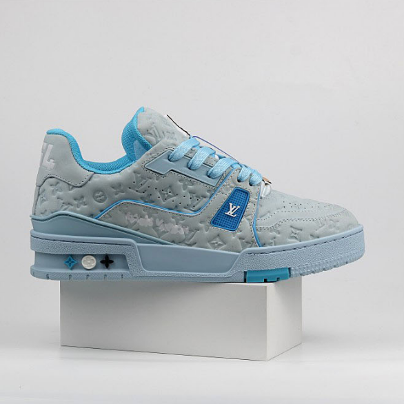 Louis Vuitton LV Trainer Blue Monogram Denim