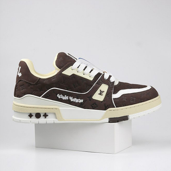 Louis Vuitton LV Trainer Low Brown Monogram Cream