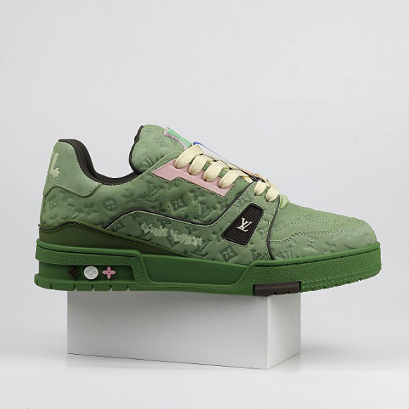 Louis Vuitton LV Trainer Monogram Green Suede