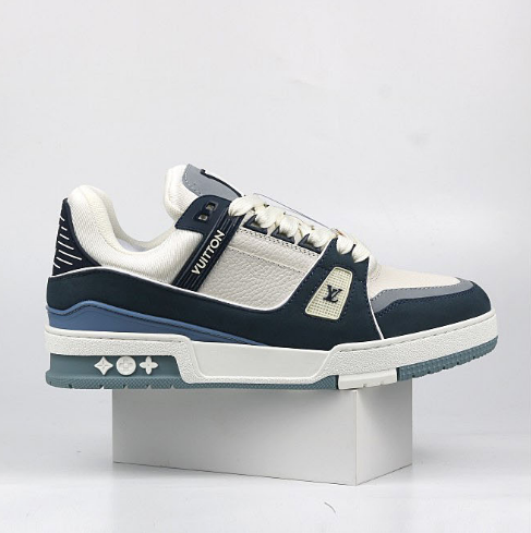 Louis Vuitton LV Trainer Low White Navy Blue