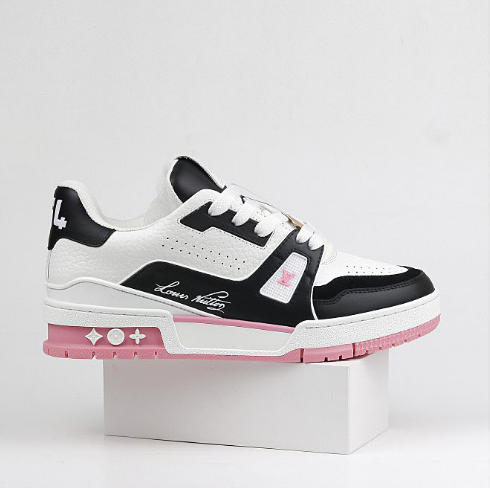 Louis Vuitton LV Trainer Low White Black Pink