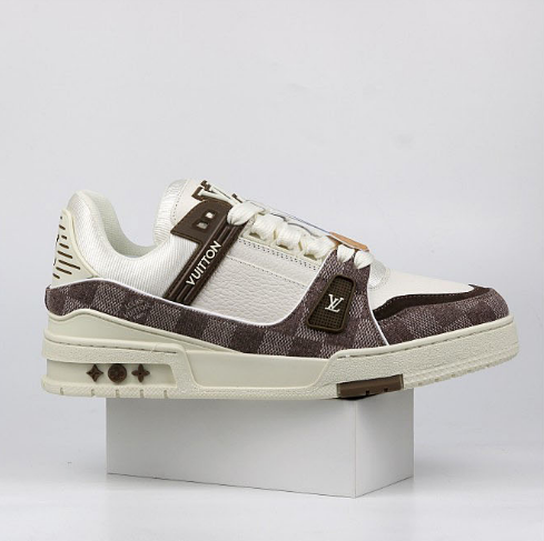 Louis Vuitton LV Trainer Low White Brown Monogram