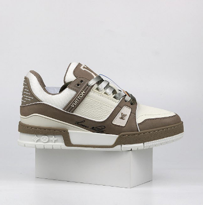 Louis Vuitton LV Trainer Taupe White