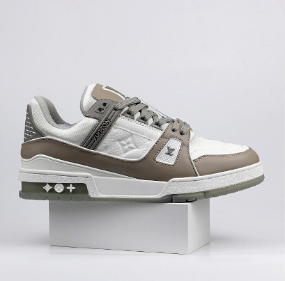 Louis Vuitton LV Trainer Low White Mocha Brown