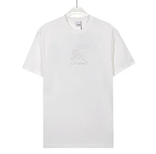 Burberry T-Shirts Short-Sleeve T-Shirt with Check Patch and Equestrian Knight Logo product detail image 4