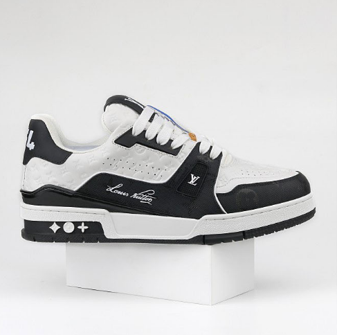 Louis Vuitton LV Trainer Low White Black Perforated