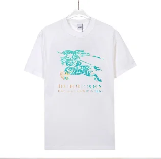Burberry T-Shirts Short-Sleeve T-Shirt with Check Patch and Equestrian Knight Logo product detail image 10