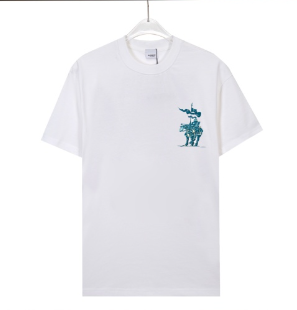 Burberry T-Shirts Short-Sleeve T-Shirt with Check Patch and Equestrian Knight Logo — 16