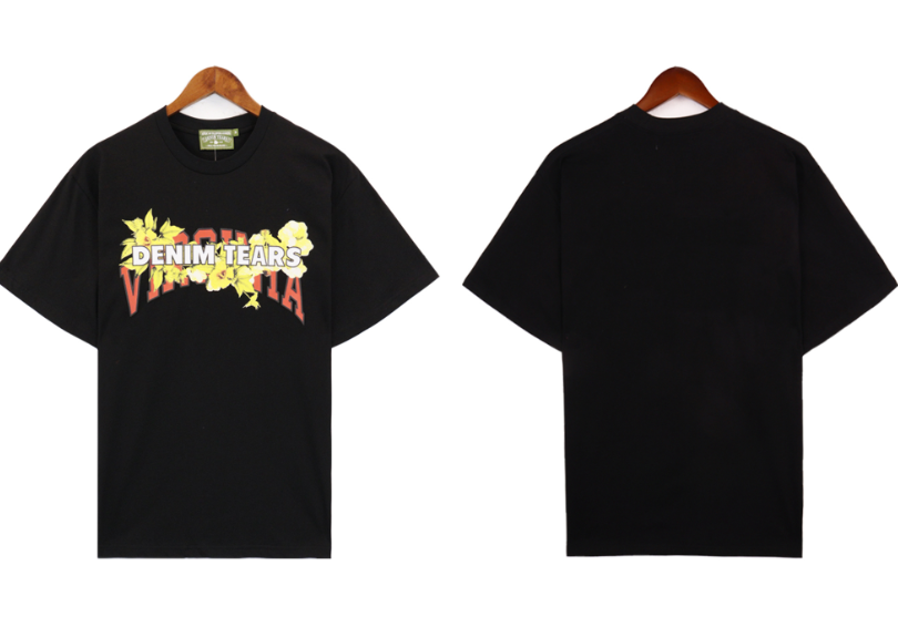 Denim Tears Virginia Floral Logo Tee Black