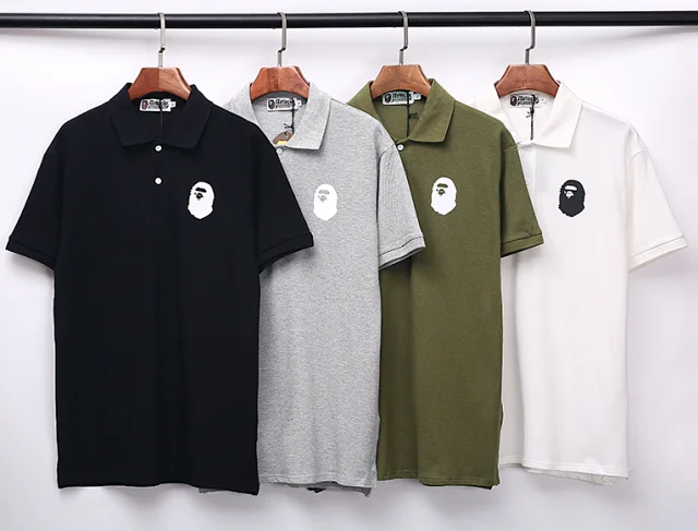A Bathing Ape Shirts Short-Sleeve Polo Shirt with Head Logo product detail image 3