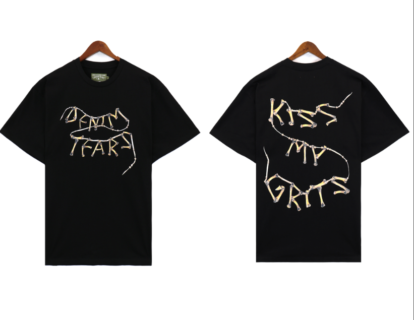 Denim Tears Kiss My Grits Bone Script Tee Black
