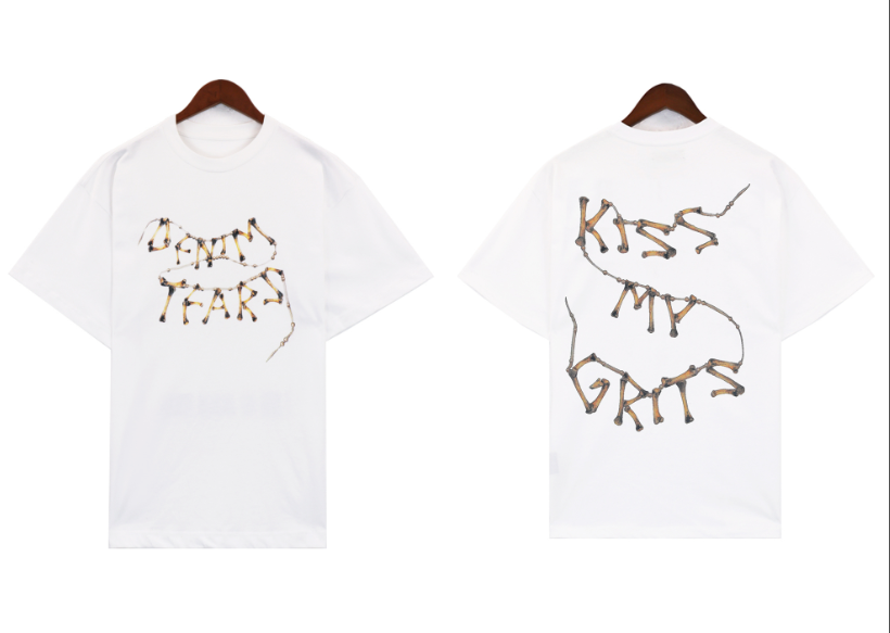 Denim Tears Kiss My Grits Bone Script Tee White