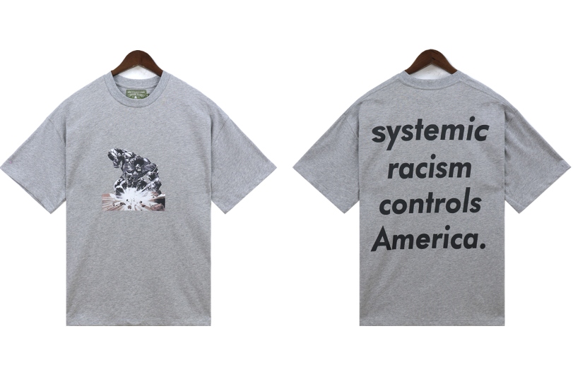 Denim Tears Systemic Racism Protest Graphic Tee Grey