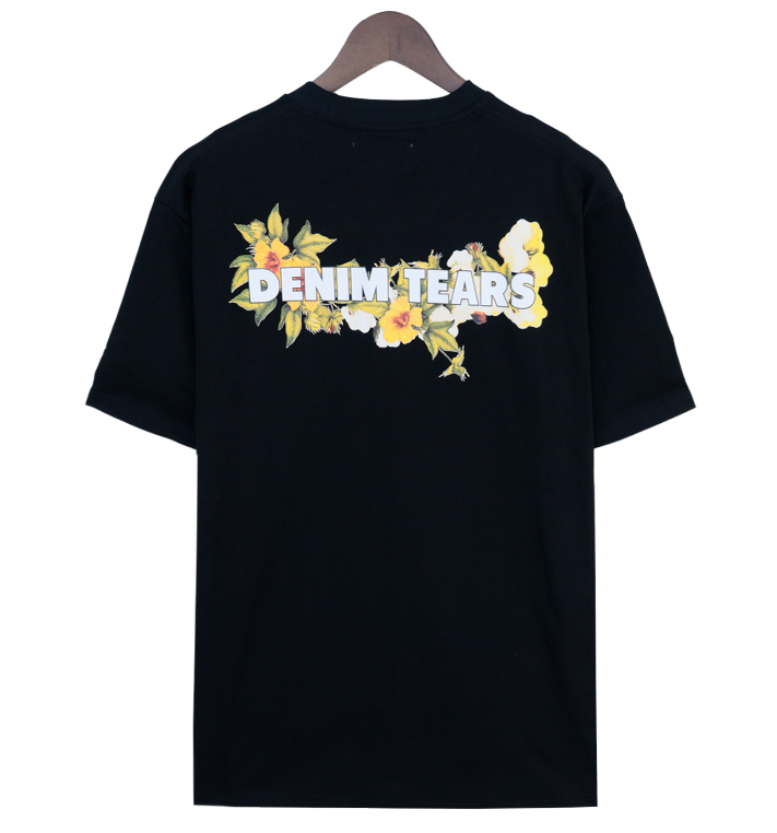 Denim Tears Floral Logo Graphic Tee Black