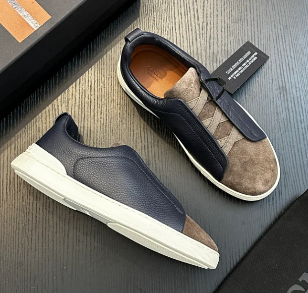 ZEGNA Sneakers Triple Stitch Suede with Woven Sole product detail image 3