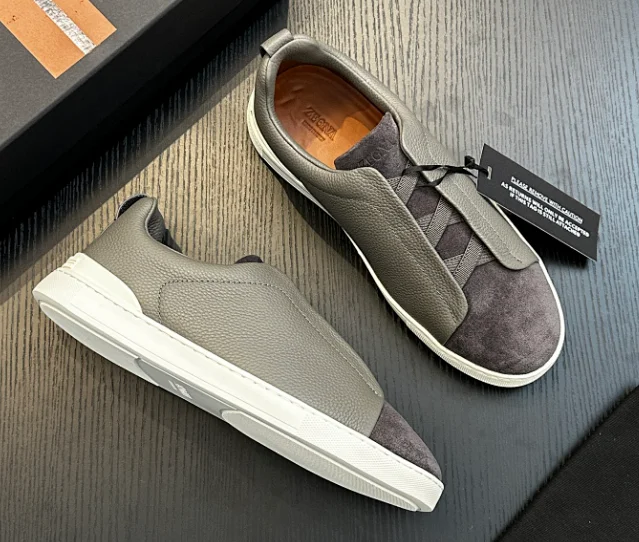 ZEGNA Sneakers Triple Stitch Suede with Woven Sole product detail image 4