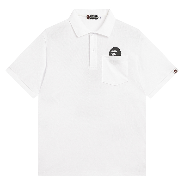 A Bathing Ape Pocket Polo White Polo Shirt