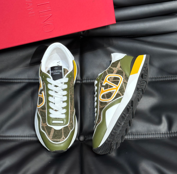 Valentino Garavani Nervi Runner Sneaker Olive Yellow