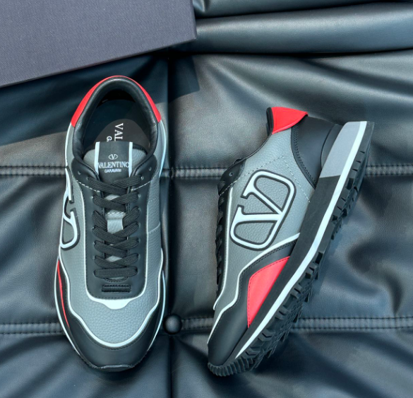 Valentino Garavani Nervi Runner Sneaker Grey Red