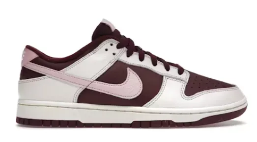 Nike Dunk Low Burgundy and Pink Sneakers - 1