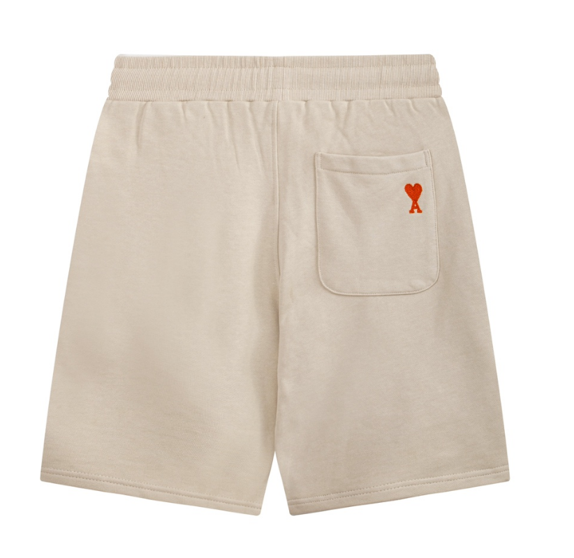 Ami Paris De Coeur Sweat Shorts Ecru/Off-White