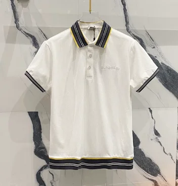 Burberry Shirts Short-Sleeve Polo Shirt with Equestrian Knight or B Monogram Embroidery product detail image 6