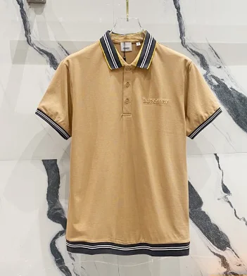 Burberry Shirts Short-Sleeve Polo Shirt with Equestrian Knight or B Monogram Embroidery product detail image 7
