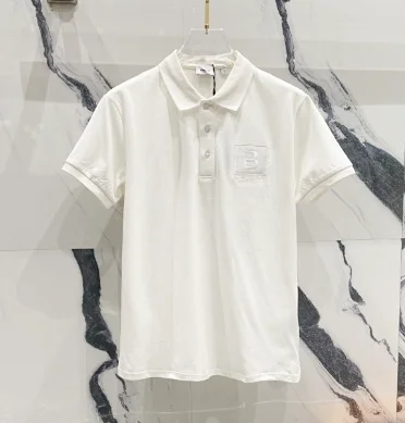 Burberry Shirts Short-Sleeve Polo Shirt with Equestrian Knight or B Monogram Embroidery product detail image 4