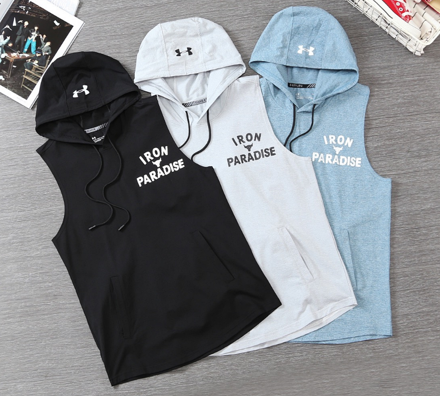 Under Armour Sleeveless Hoodie in Black, White, and Mint Green product detail 3 in Litbuy spreadsheet finds