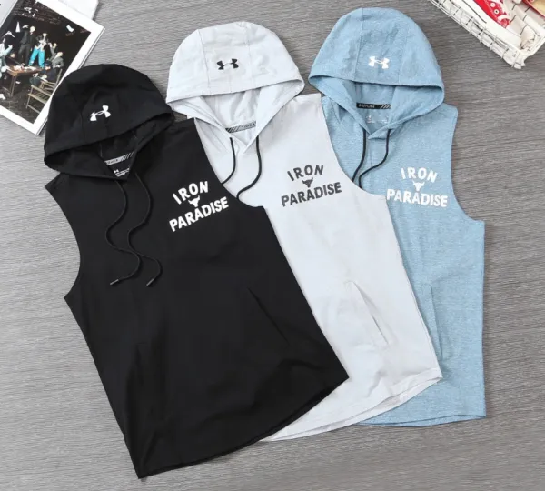 Under Armour Iron Paradise Sleeveless Hoodie Black / White / Blue - 1
