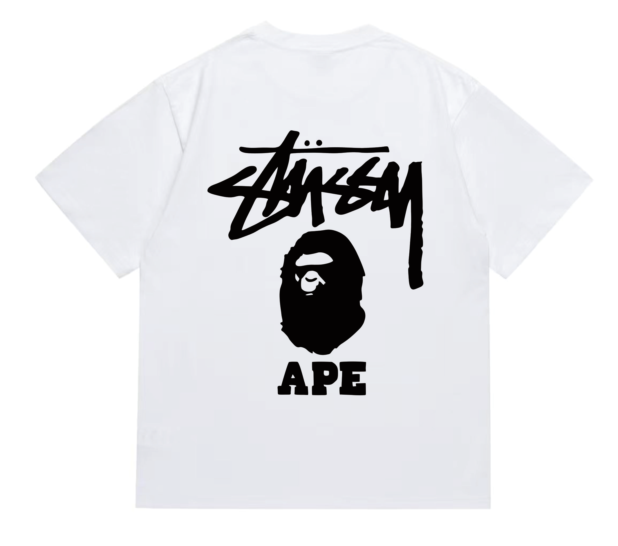 BAPE x Stussy Ape Graphic Tee White