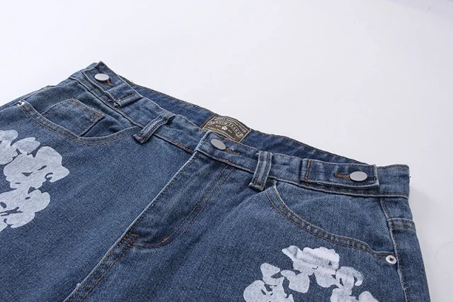 Unbranded Shorts Floral Print Raw-Hem Denim product detail image 8