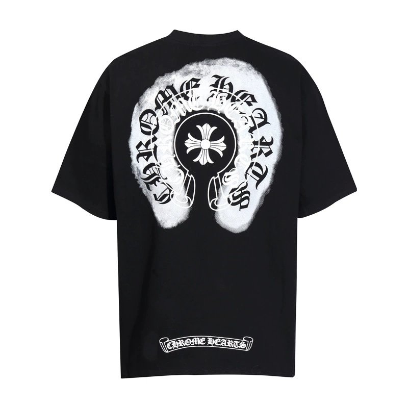 Chrome Hearts Horseshoe Spray Tee Black White
