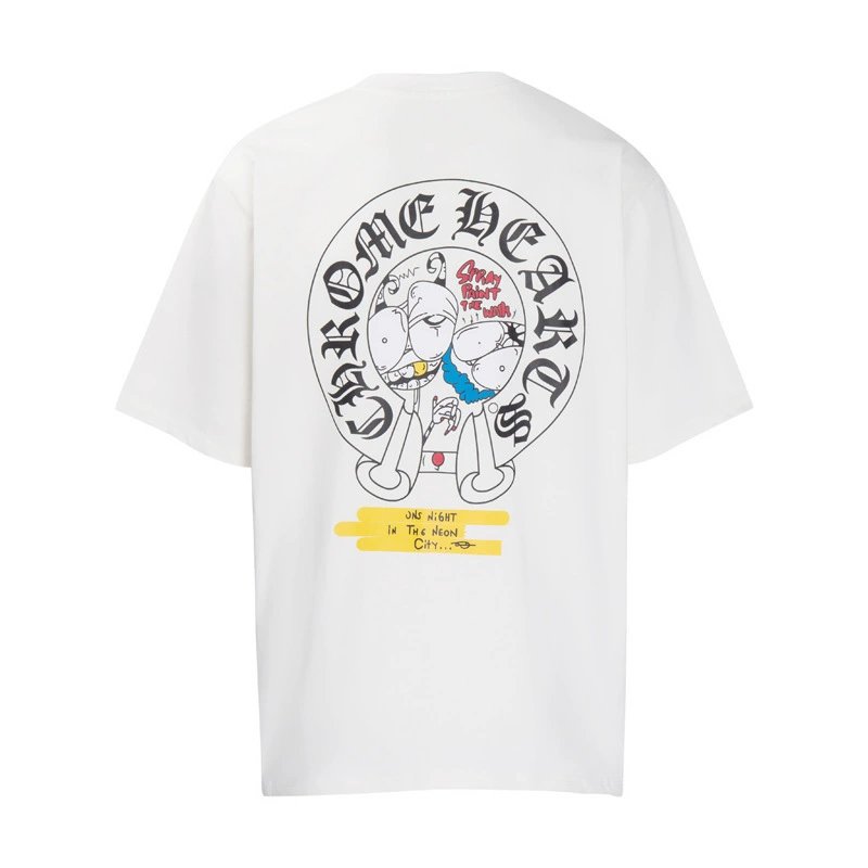 Chrome Hearts Neon City Cartoon Tee White